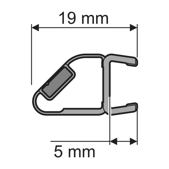 Huppe universeel 070067 magneetlijst voor deurvleugel rechts, 202,5cm / 8mm