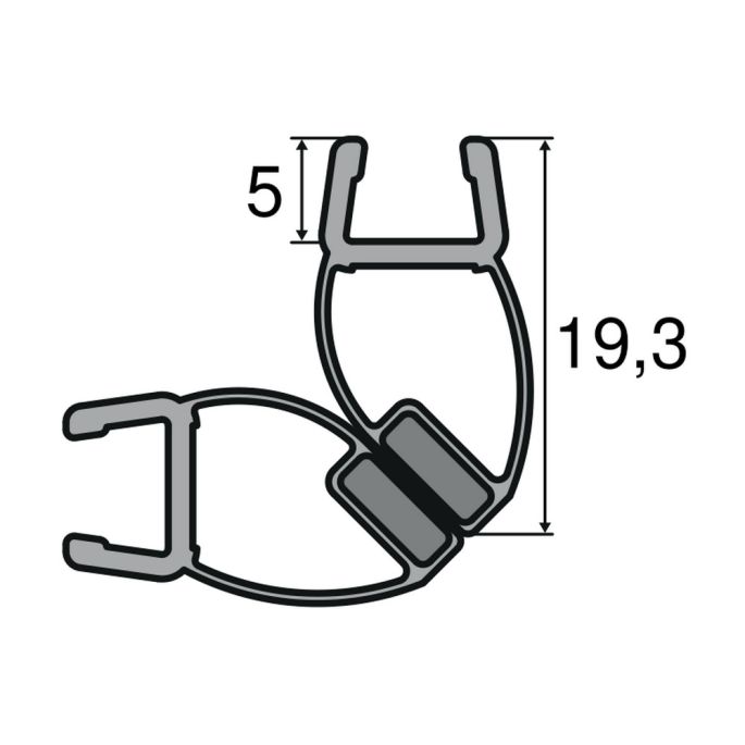 Huppe universeel 070270 set magneetlijsten 45° voor hoekoplossing, 202,5cm / 8mm