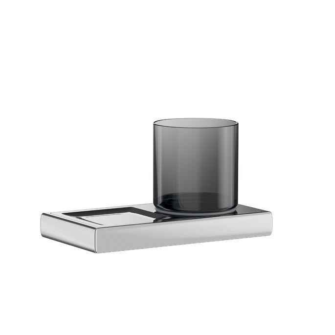 Inda Claire A7110ZCR21 bekerhouder met zeepschaal chroom/ gesatineerd glas