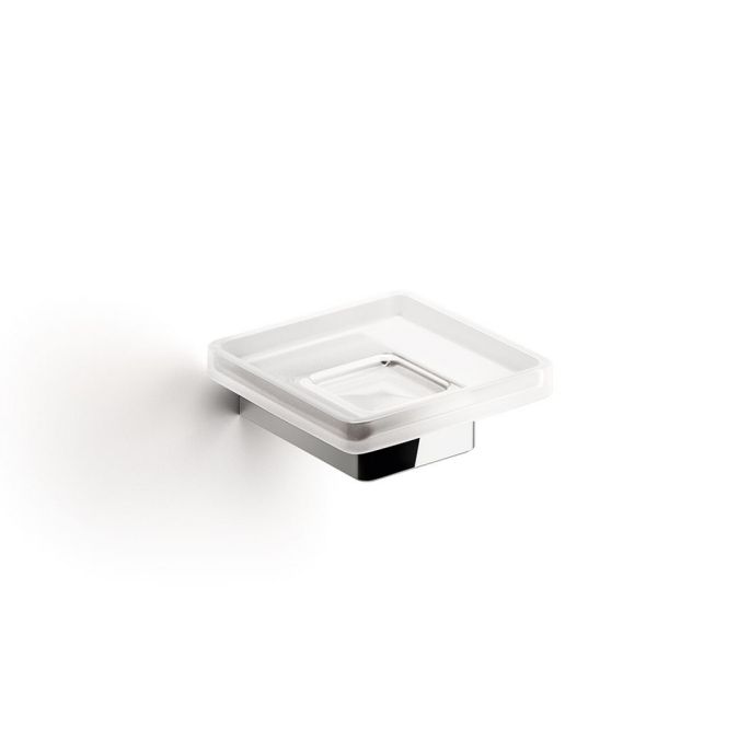 Inda Indissima A88110CR21 zeephouder glazen schaaltje chroom/ gesatineerd glas