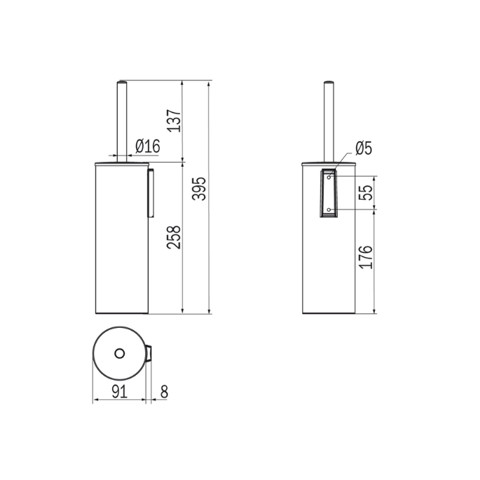 Inda MY Love AV014ABZ toiletborstelgarnituur wand brons