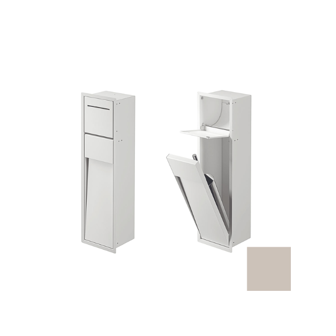 Inda MY Secret A8085AAX inbouwnis met toiletrolhouder en toiletborstelgarnituur 190x660mm mat avorio