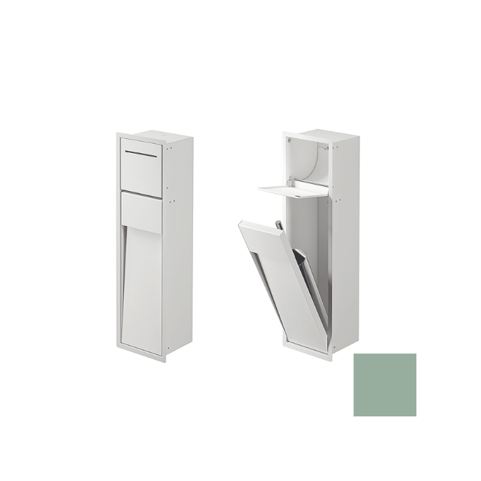 Inda MY Secret A8085AGD inbouwnis met toiletrolhouder en toiletborstelgarnituur 190x660mm mat giada