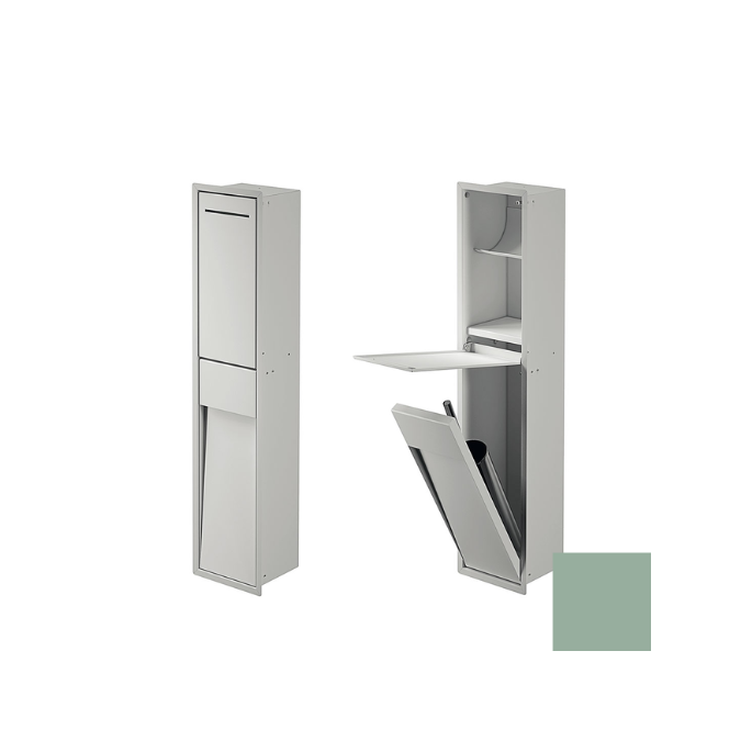 Inda MY Secret A8085CGD inbouwnis met toiletrolhouder en toiletborstelgarnituur 190x860mm mat giada