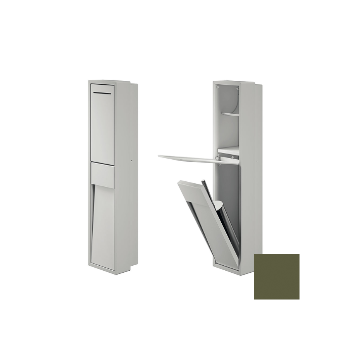 Inda MY Secret A8086CVF inbouwnis met toiletrolhouder en toiletborstelgarnituur 190x860mm mat verde felce