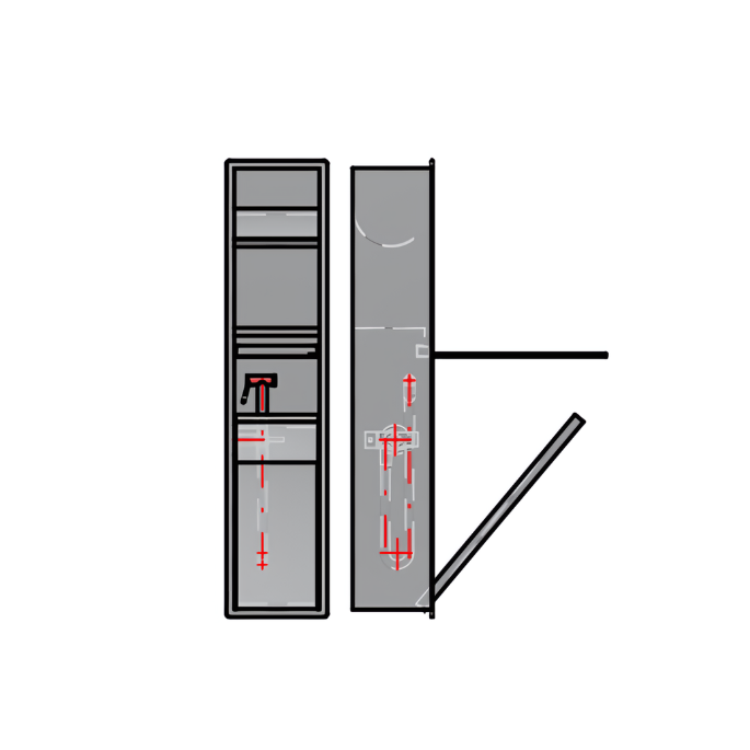 Inda MY Secret A8085DVF inbouwnis met toiletrolhouder en hygiënische douche 190x860mm mat verde felce