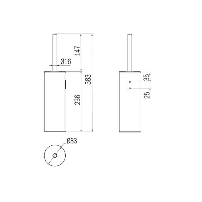 Inda MY Way AV414BNE toiletborstelgarnituur mat zwart