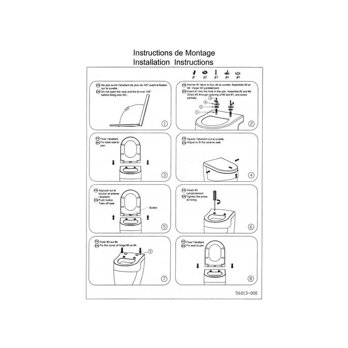 SFA Sanibroyeur Sanicompact C43/48 NP101085 (NP100103 / SED100181) toiletzitting met deksel wit