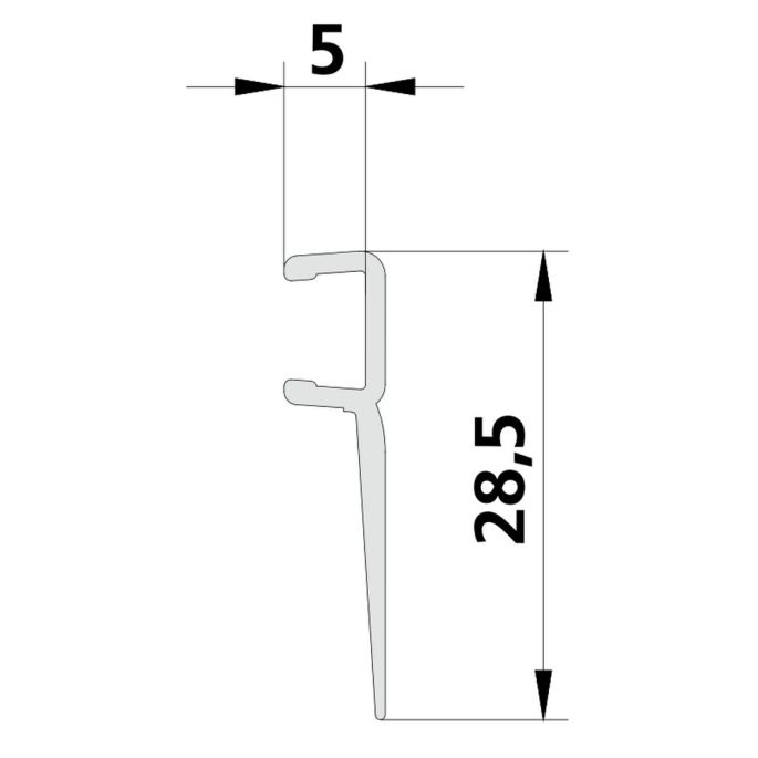 Kermi 2535893 glasafdichting deurdeel verticaal rechts 200cm