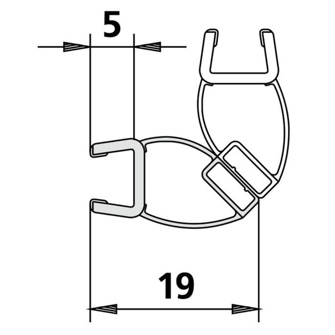 Kermi 2541180 magneetprofiel voor deurvleugel verticaal 200cm