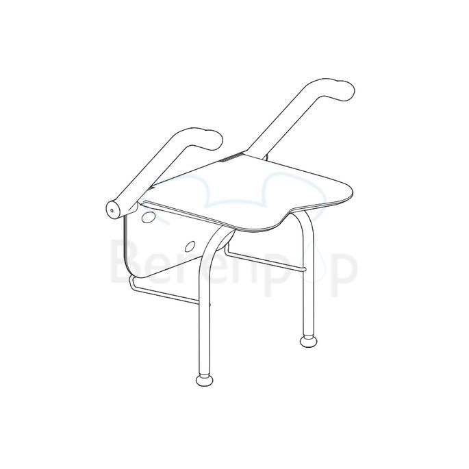 Etac Relax 81703040 douchezitting met armsteunen en steunpoten wit