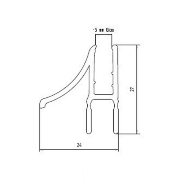 Duscholux  250370.000.FIVE.R afwaterprofiel gehoekt rechts, 5mm