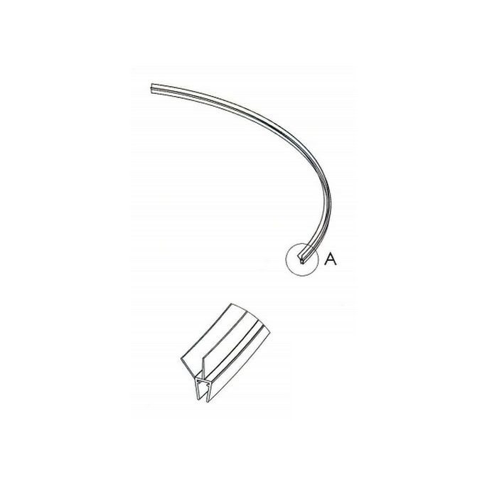 Exa-Lent Universal DS411004 kwartrond helder doucheprofiel 2 flapjes 100cm - 4mm