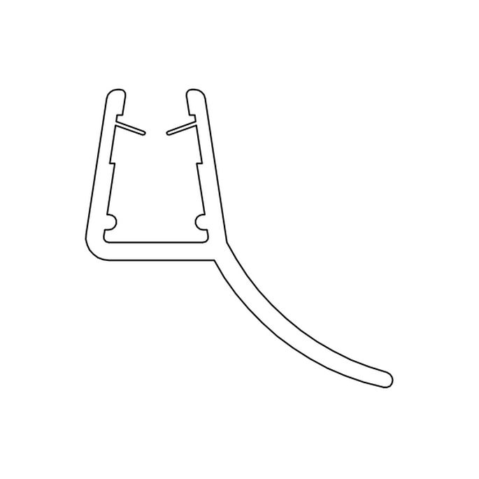 HSK E100057-2 verticaal afdichtingsprofiel, F1 lang, 200cm, 8mm