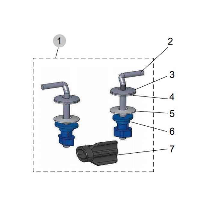 Ideal Standard San Remo K7234AA set van 2 scharnieren chroom (t.b.v. toiletzittingen tot December 2003) *niet meer leverbaar*