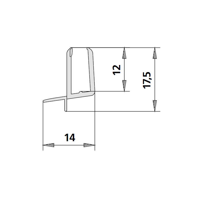 Kermi 2534043 gebogen spatwaterdichting 5mm