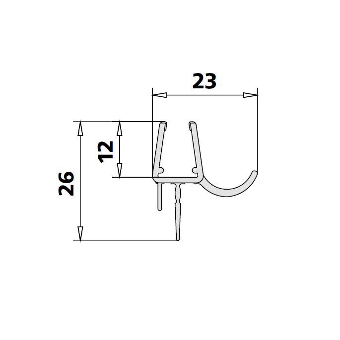 Kermi 2534071 spatwaterdichting 1 x 98,5cm - 8mm