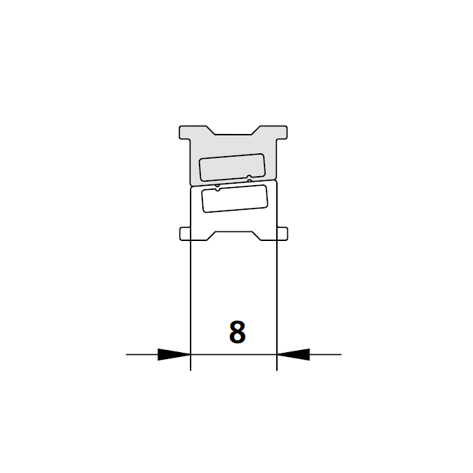 Kermi 6003988 inschuif magneetprofiel verticaal 200cm