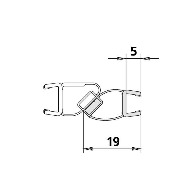 Kermi 6027865 magneetprofiel voor deurvleugel verticaal 200cm