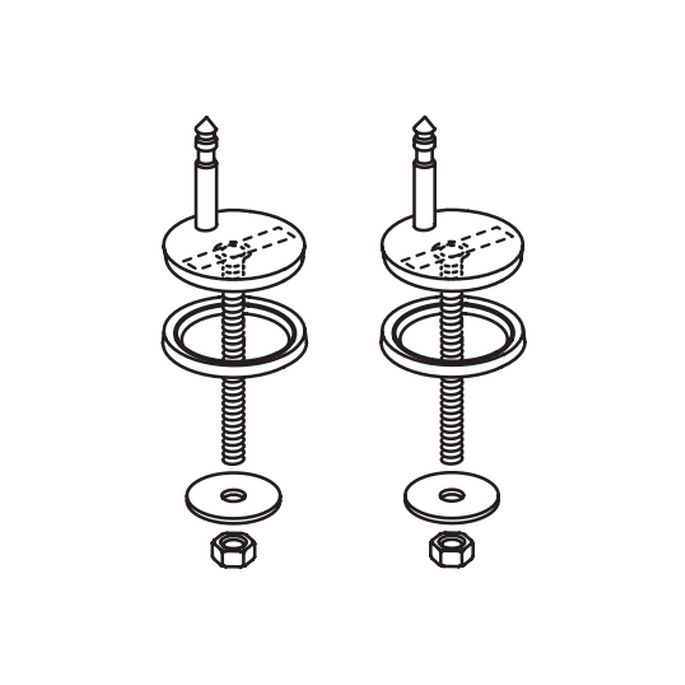 Wisa D-Star 300 - D-Star 300 S 1409260151 set van 2 scharnieren RVS