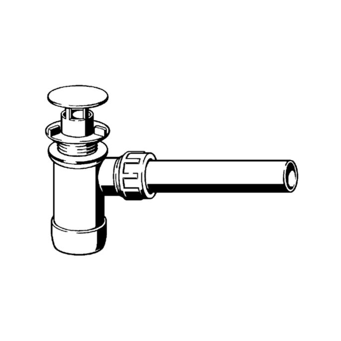 Viega 470081 bekersifon voor wastafel met plug chroom