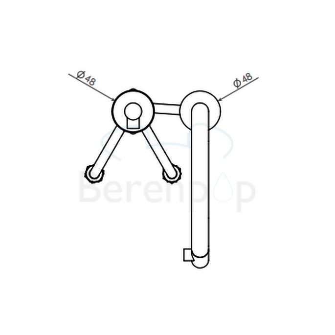 Clou Kaldur CL061500329R 2-gats mengkraan (rechtse versie) chroom