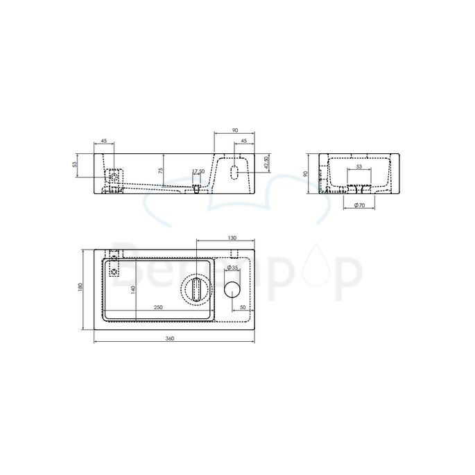 Clou Flush 3 CL0303030 keramiek fontein 36cm wit