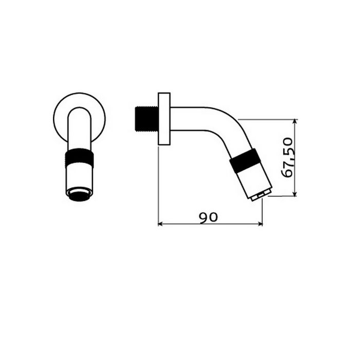 Clou Freddo 11 CL0603015S fonteinkraan wand korte uitloop chroom