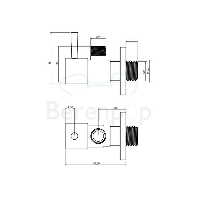 Clou InBe IB0645001 design hoekstopkraan chroom