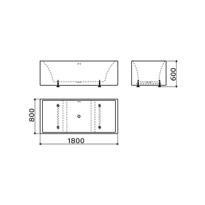 Clou InBe IB0540305 vrijstaand bad 180x80 wit