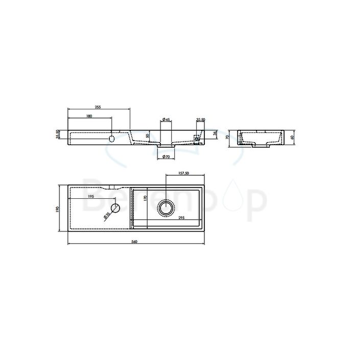 Clou Mini Wash Me CL0312238 keramiek fontein 56cm mat zwart