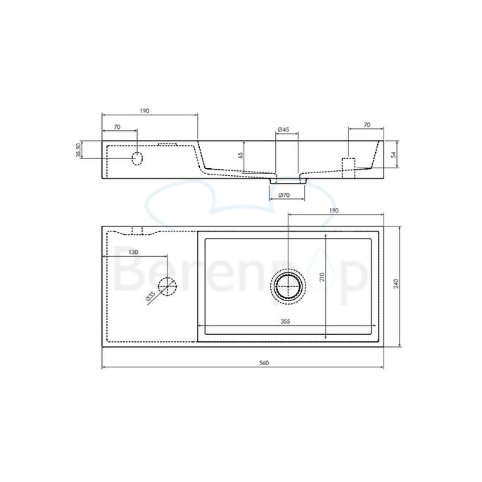 Clou Mini Wash Me Plus CL0313234 aluite fontein 56cm wit