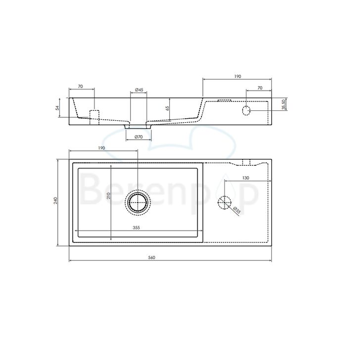 Clou Mini Wash Me Plus CL0313235 aluite fontein 56cm wit