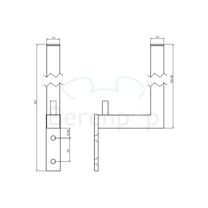 Clou Quadria CL090110629 reserverolhouder chroom