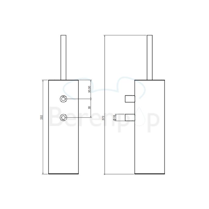 Clou Sjokker SJ092600201 toiletborstelgarnituur wand chroom