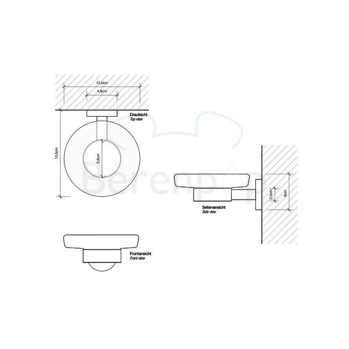 Decor Walther Basic 0530700 BA WSS zeephouder wit gesatineerd glas/ chroom