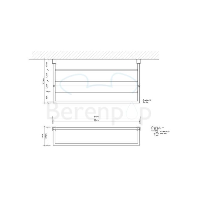 Decor Walther Corner 0561360 CO KHT handdoekplateau 60cm mat zwart