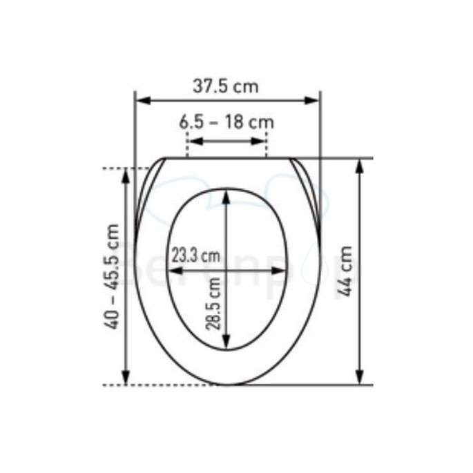 Diaqua Barbana 31166680 toiletzitting met deksel zwart