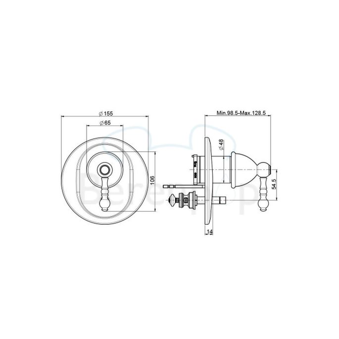 Fima Carlo Frattini Elizabeth/ Epoque F5089X2CR inbouw bad/ douchekraan 1-greeps met 2 weg omstelling (2 uitgangen) chroom