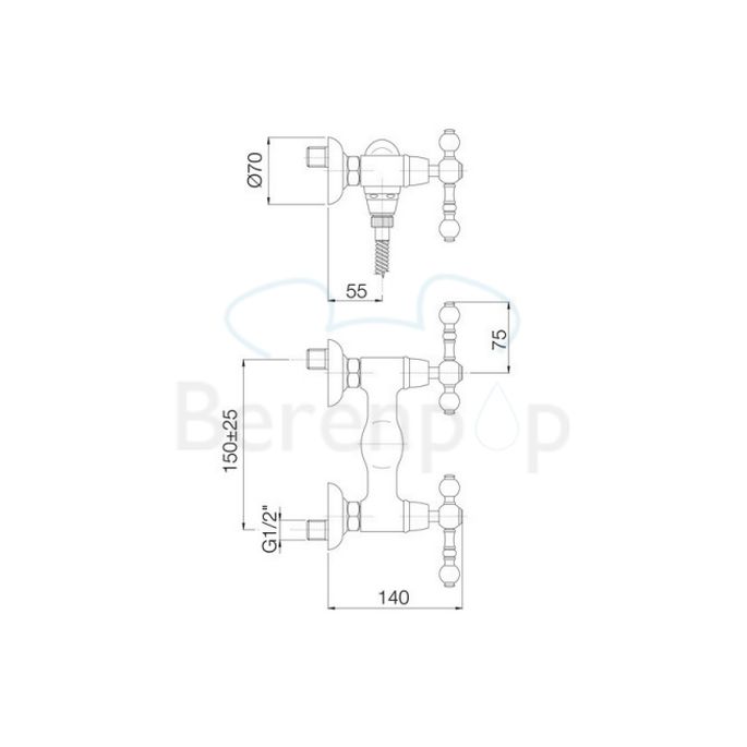 Fima Carlo Frattini Epoque F50551CR opbouw douchekraan 2-greeps chroom