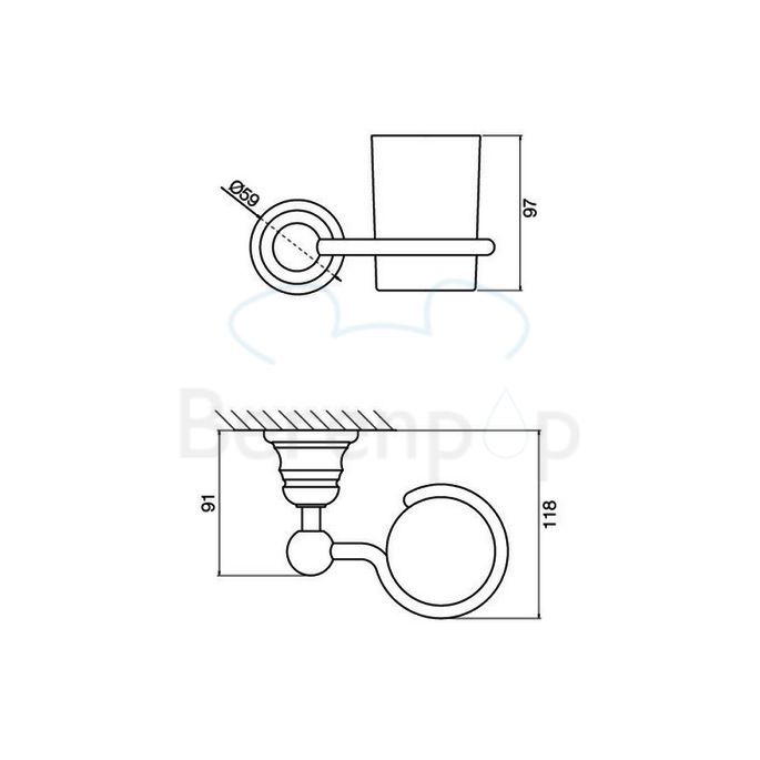 Fima Carlo Frattini Victory F60631SN glashouder wit gesatineerd glas/ geborsteld nikkel