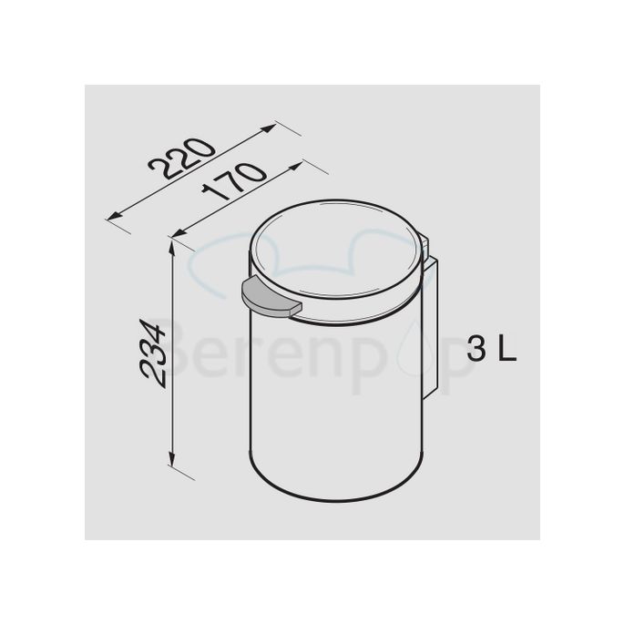 Geesa Hotel 644 afvalemmer wand 3 liter RVS gepolijst