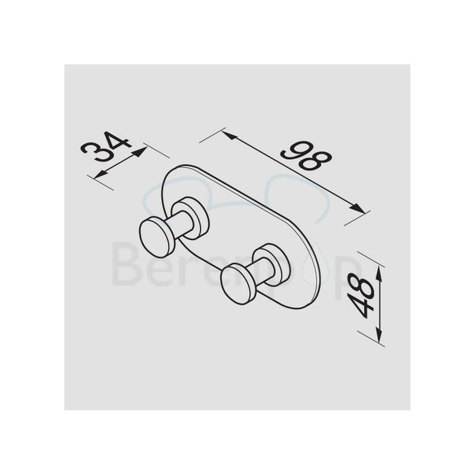 Geesa Nemox Stainless Steel 651505 dubbele haak RVS geborsteld