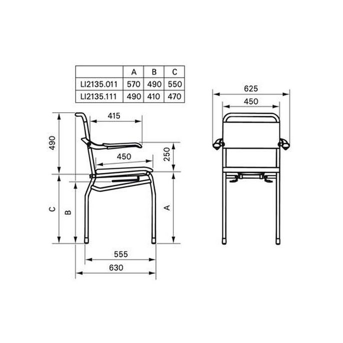 Handicare (Linido) LI2135111102 douche-/ toiletstoel (zithoogte 530mm) staal gecoat wit