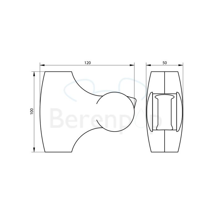 Handicare (Linido) LI2630200611 douchekophouder kunststof antraciet