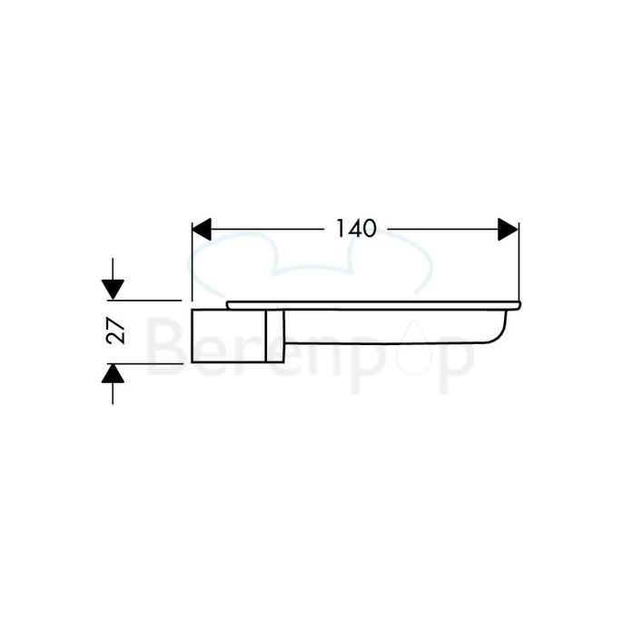 Hansgrohe Casetta'S 28684000 zeepschaal voor glijstang transparant