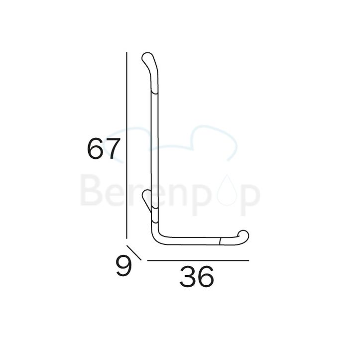 Inda Confort AH993BCR veiligheidssteun L-vorm links chroom