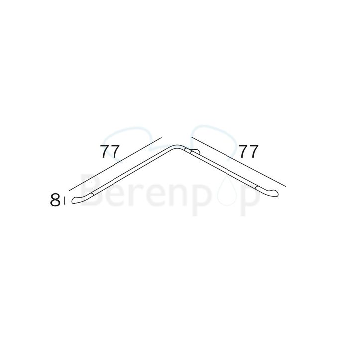 Inda Confort AH994ACR veiligheidssteun hoekmodel rechts chroom