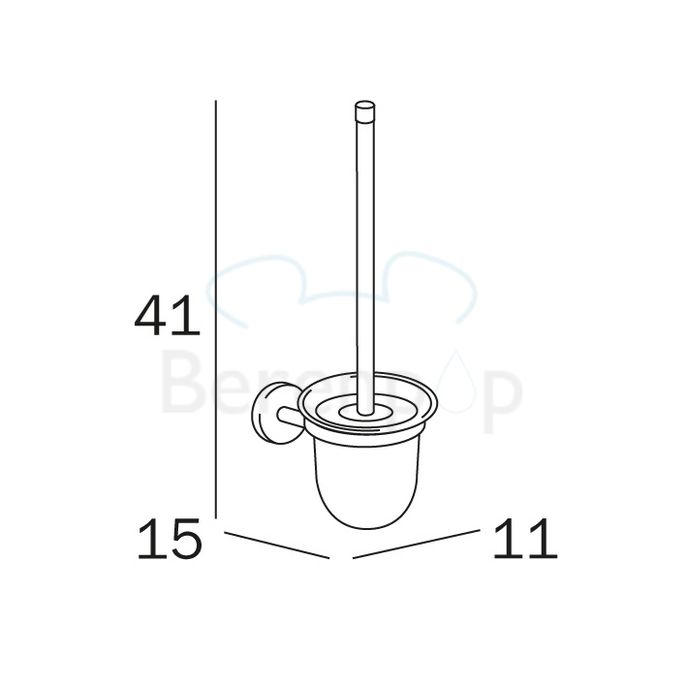 Inda Forum A36140CR21 toiletborstelhouder gesatineerd glas/ chroom