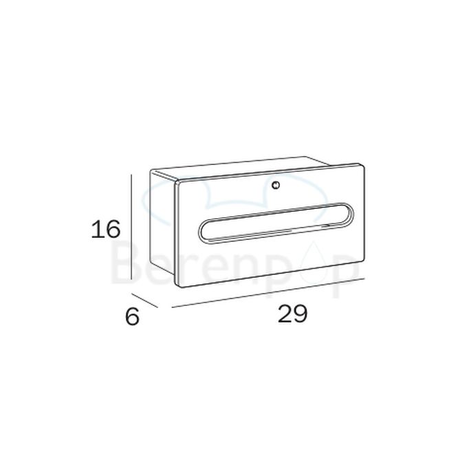 Inda Hotellerie A0525CAL tissuehouder voor wastafel inbouw roestvrij staal